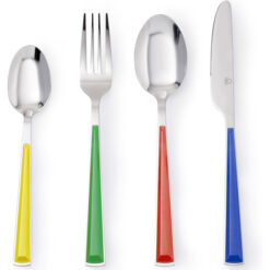 SET 24PC CUBERTERÍA ACERO INOXIDABLE MANGO COLORES CASA BENETTON