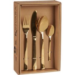 CUBERTERÍA ORO INOXIDABLE 8 PIEZAS