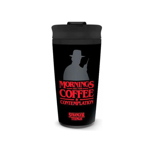 TAZA VIAJE COFFE AND CONTEMPLATION STRANGER THINGS  Stainless steel. Capacity: 425ml.