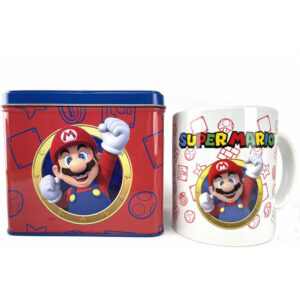 SET TAZA + HUCHA MARIO SUPER MARIO BROS NINTENDO  Taza ceramica y hucha metalica.