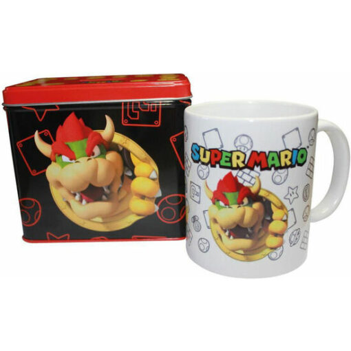 SET TAZA + HUCHA BOWSER SUPER MARIO BROS NINTENDO  Taza ceramica y hucha metalica.