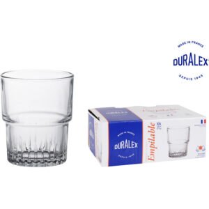 SET 6 VASOS TRANSPARENTE 16cl APILABLE