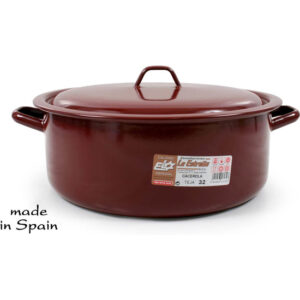CACEROLA ESMALTADA C/TAPA 32cm - 10L TEJA