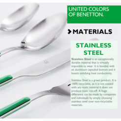 6 cucharas de mesa y 6 cucharillas. <br>•Las piezas han sido elaboradas en acero inoxidable de alta calidad para una mayor resistencia y duración.<br>•Acabado pulido con un diseño de líneas rectas