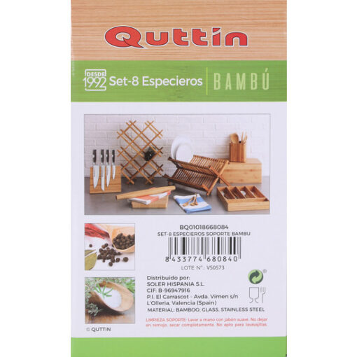 SET 8 ESPECIEROS SOPORTE BAMBU QUTTIN - Imagen 3