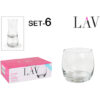 SET 6 VASOS VIDRIO 325cc LUNE