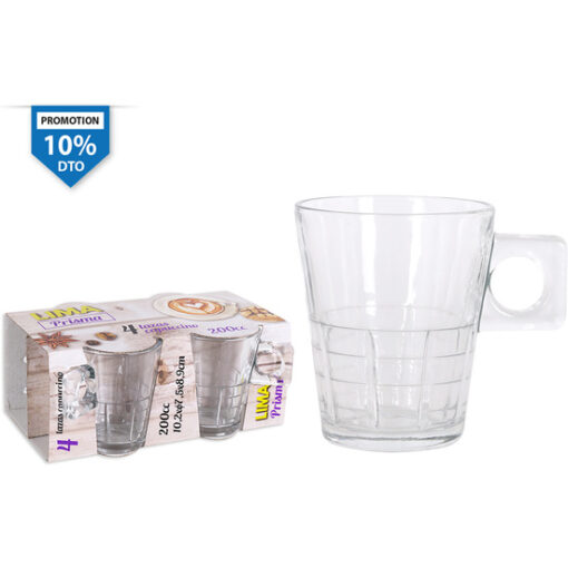 SET 4 TAZAS CAPUCCINO 20cl LIMA PRISMA