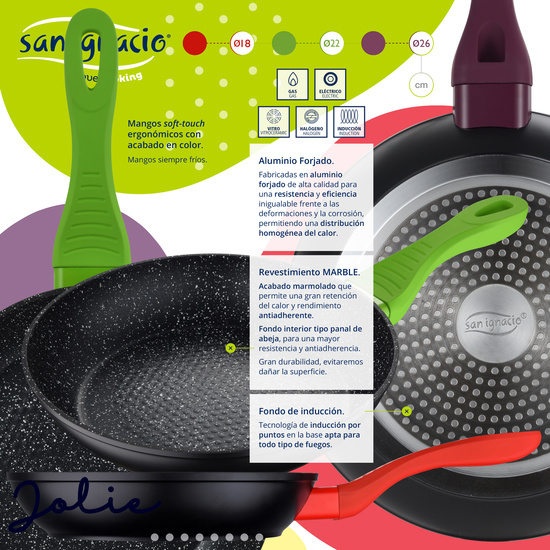 Set 3 Sartenes antiadherentes San Ignacio en aluminio forjado : :  Hogar y cocina