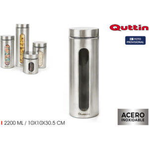 TARRO VIDRIO/ACERO 2200ML QUTTIN