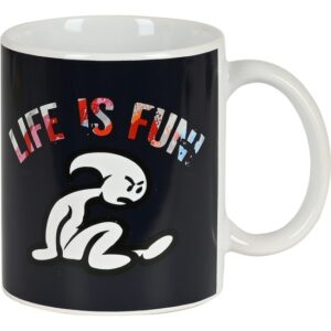 EL NIÑO LIFE TAZA CERÁMICA ESTUCHE 10X8  Taza El Niño Life is Fun. Taza de cerámica con asas. Capacidad 35 ml. Presentado en Set de cartón. Color negro y blanco con rojo. Tamaño 10x8 cm  Edad: 3+  Material: 300D POLYESTER  Color: Negro y blanco