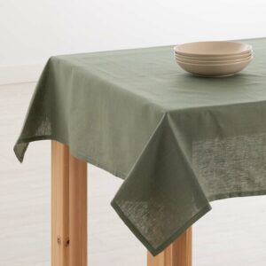 Mantel hidrofugo antimanchas Lino 100% Army Green  Categoría: 100% Lino liso  Calidad: Tejido 100% Lino. 195 grs.  Mantel con hilos naturales de lino orgánico. Un producto exclusivo