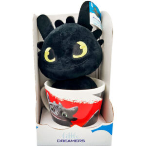 TAZA + PELUCHE TOOTHLESS COMO ENTRENAR A TU DRAGON 18CM  How to Train Your Dragon. Tamaño peluche: 18cm aprox.