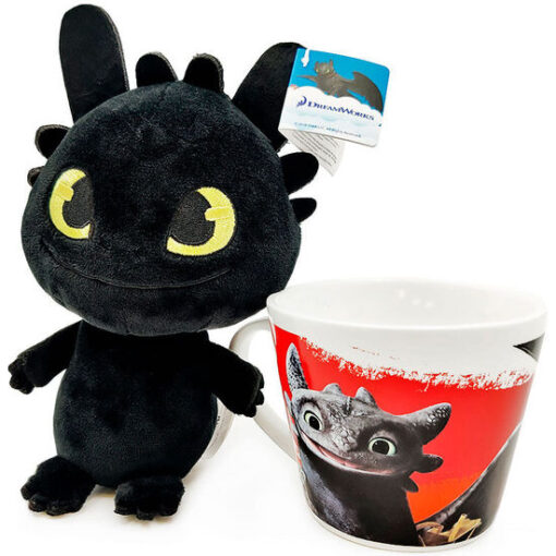 TAZA + PELUCHE TOOTHLESS COMO ENTRENAR A TU DRAGON 18CM - Imagen 3