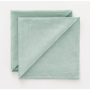 Pack 2 unidades servilletas Lino 100% Aqua  Categoría: 100% Lino liso  Calidad: Tejido 100% Lino. 195 grs.  Pack de servilletas con hilos naturales de lino orgánico. Un producto exclusivo