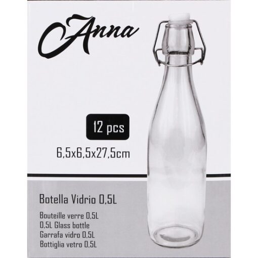 BOTELLA VIDRIO 0.5L TAPÓN CLÁSICO ANNA - Imagen 3