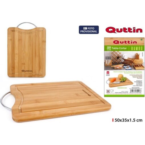 TABLA CORTAR BAMBU/MET. 50X35X1.5CM QUTTIN