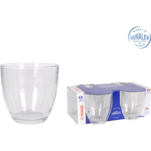 EK SET 4 VASOS TRANSPARENTE 220cc GIGOGNE