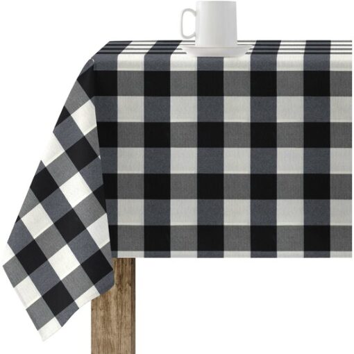 Mantel resinado modelo Cuadros 550-319  Categoría: Vichy Lovers  Calidad: Tejido 65% algodón orgánico - 35% poliéster resinado antimanchas (tacto plastificado).  Mantel confeccionado antimanchas