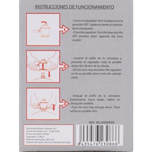 REGULADOR PARA BUTANO 30G/CM2 ALGON - Imagen 3