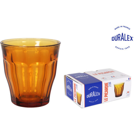 SET 6 VASO 25cl AMBAR "PICARDIE"