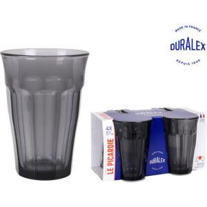 SET 4 VASOS GRIS 360cc "PICARDIE"