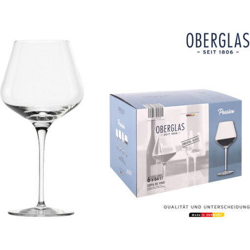 SET 6 COPAS BURGUNDY OBERGLAS 64cl "PASSION"