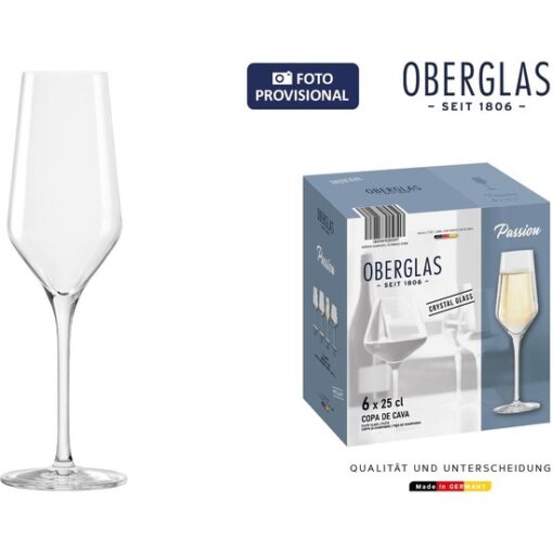 SET 6 COPAS CHAMPAGNE OBERGLAS 25cl "PASSION"