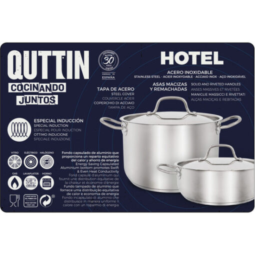 CACEROLA+TAPA ACERO IND 20CM/0,8MM/2,5L QUTTIN HOTEL - Imagen 7