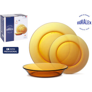 æ VAJILLA AMBAR 12pc DURALEX "LYS"