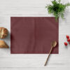 Pack 2 unidades mantel individual hidrofugado antimanchas Lino 100% Burdeos  Categoría: 100% Lino liso  Calidad: Tejido 100% Lino. 195 grs.  Mantel con hilos naturales de lino orgánico. Un producto exclusivo