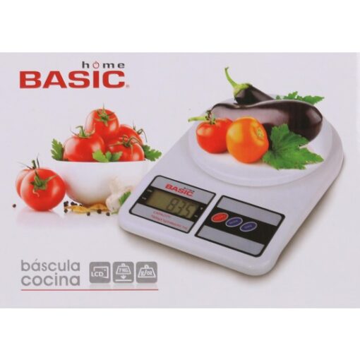 BASCULA COCINA DIGITAL 7KG BASIC HOME - Imagen 2