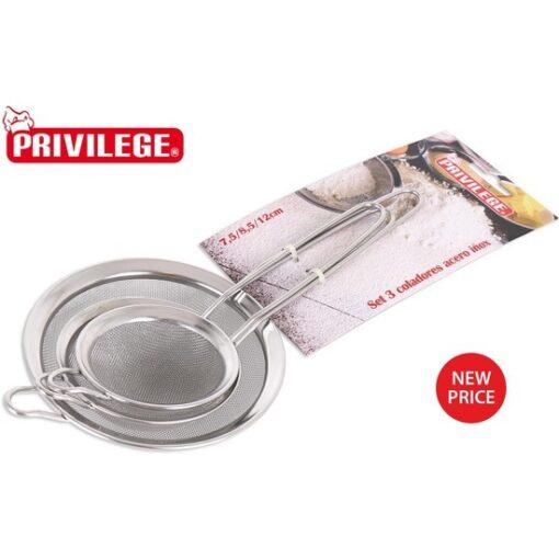 SET 3 COLADORES INOX PRIVILEGE