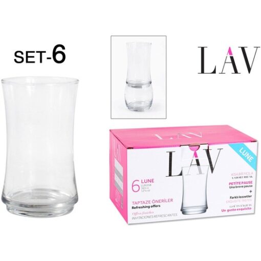 SET 6 VASOS VIDRIO 365cc LUNE