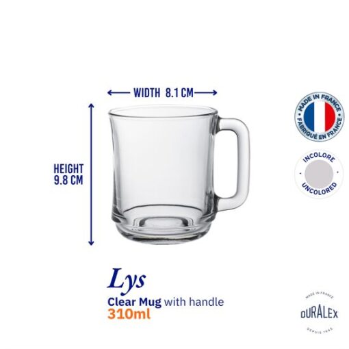 PACK DE 6 TAZA APILABLE TRANSPARENTE 310CC LYS - Imagen 4