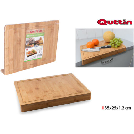 TABLA CORTAR BAMBU BORDE 35X25X1.2CM QUTTIN