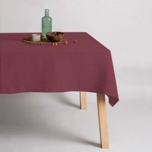 Mantel hidrofugo antimanchas Lino 100% Burdeos  Categoría: 100% Lino liso  Calidad: Tejido 100% Lino. 195 grs.  Mantel con hilos naturales de lino orgánico. Un producto exclusivo