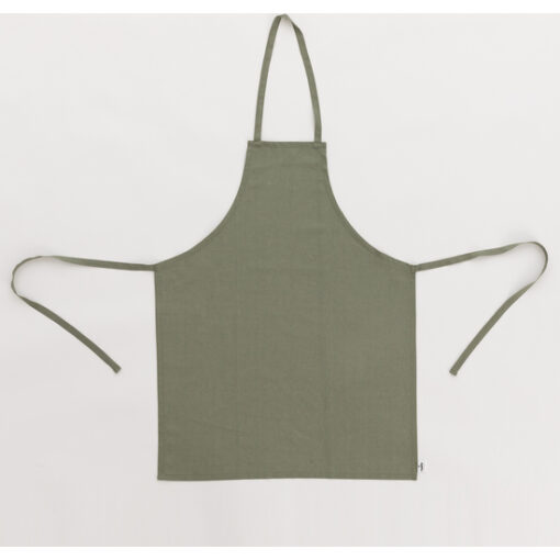 DELANTAL SIN BOLSILLO 100% LINO ARMY GREEN. Delantal unisex sin bolsillo sin lazada trasera. Tacto suave