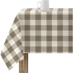 Mantel resinado modelo Cuadros 550-04  Categoría: Vichy Lovers  Calidad: Tejido 65% algodón orgánico - 35% poliéster resinado antimanchas (tacto plastificado).  Mantel confeccionado antimanchas