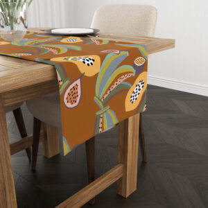 Camino de mesa modelo 0120-125  Categoría: Complementos  Calidad: Tejido 100% algodón orgánico 300 grs.  ¡Viste tu mesa con estilo! Camino de mesa rectangular de algodón orgánico . Fácil de rollar. Le dará un toque de distinción y decoración a tu ambiente. Combina con cualquier vajilla o objeto decorativo.  Tipo de Estampación: Estampamos en pigmento