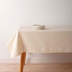 Mantel antimanchas jacquard Bacoli 31990C crudo. Mantel confeccionado con un innovador acabado resinado