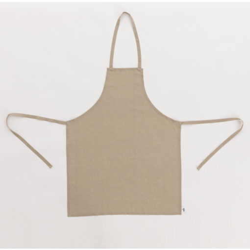 DELANTAL SIN BOLSILLO 100% LINO TAUPE. Delantal unisex sin bolsillo sin lazada trasera. Tacto suave