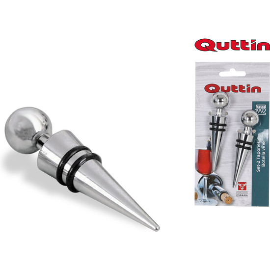 SET 2 TAPONES INOX BOTELLA VINO QUTTIN