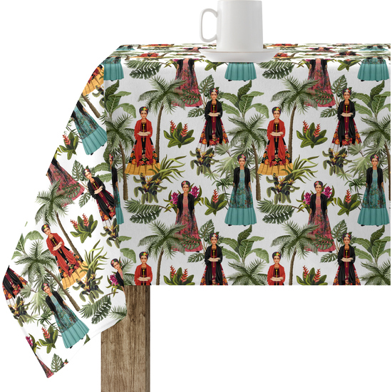 Mantel resinado antimanchas modelo 0120-194 Categoría: Nueva colección algodón Calidad: Tejido 100% algodón resinado antimanchas (tacto plastificado). Mantel confeccionado antimanchas