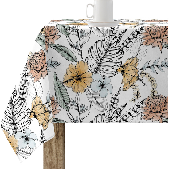 Mantel resinado antimanchas modelo 0120-190 Categoría: Nueva colección algodón Calidad: Tejido 100% algodón resinado antimanchas (tacto plastificado). Mantel confeccionado antimanchas