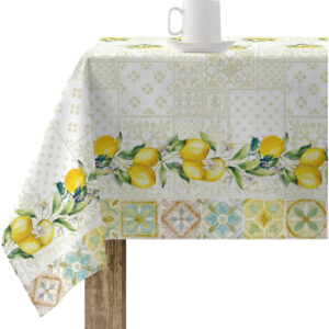 Mantel resinado antimanchas modelo 0120-71  Categoría: Nueva colección algodón  Calidad: Tejido 100% algodón resinado antimanchas (tacto plastificado).  Mantel confeccionado antimanchas