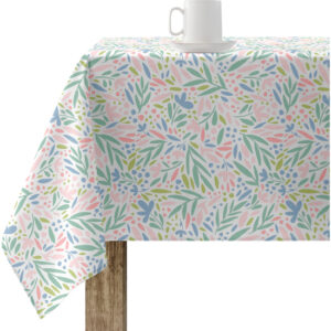 Mantel resinado antimanchas modelo 0120-242  Categoría: Nueva colección algodón  Calidad: Tejido 100% algodón resinado antimanchas (tacto plastificado).  Mantel confeccionado antimanchas