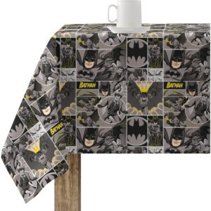 Mantel resinado (tacto plastificado) antimanchas modelo Batman Action 2  Modelo: Batman Action 2 Color: multicolor Composición: Tejido 100% algodón resinado. Tipo de Confección:  Tipo de Estampación: Estampamos en pigmento