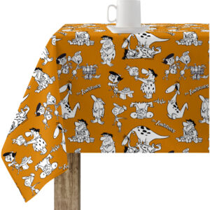 Mantel resinado (tacto plastificado) antimanchas modelo The Flintstones  Modelo: The Flinstones Color: multicolor Composición: Tejido 100% algodón resinado. Tipo de Confección:  Tipo de Estampación: Estampamos en pigmento