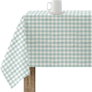 Mantel resinado modelo Cuadros 150-12  Categoría: Vichy Lovers  Calidad: Tejido 65% algodón orgánico - 35% poliéster resinado antimanchas (tacto plastificado).  Mantel confeccionado antimanchas