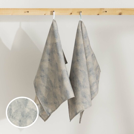 Pack 2 unidades paño de cocina 0120-286 Categoría: Lino estampado Calidad: 30% Lino